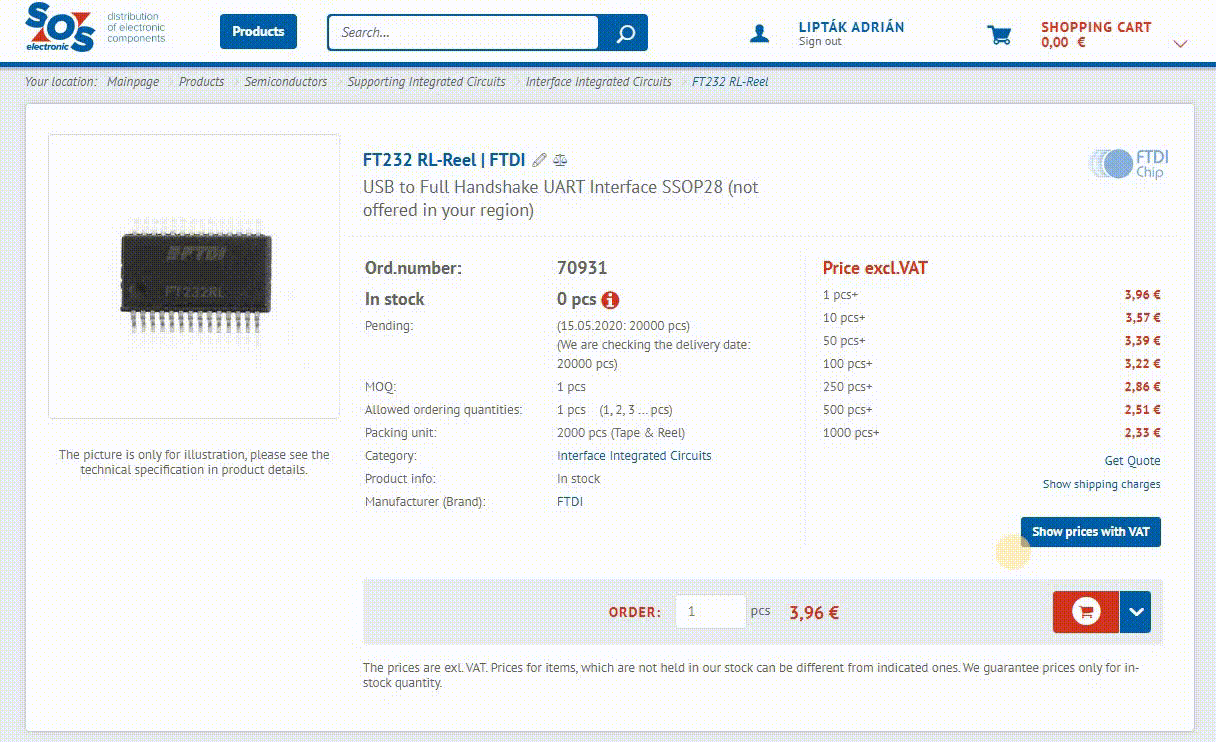 Do you want to be informed about components availability? Use the watchdog