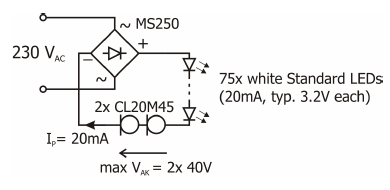 Drive LEDs from 230V mains more simply and reliably