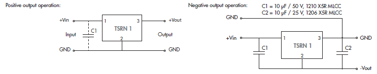 New switch-mode stabilisers Traco TSRN-1 for positive and negative output